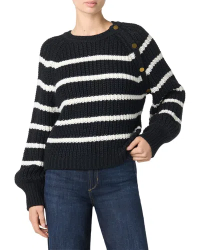 Joe's Jeans Striped Sweater W/ Buttons In Blue
