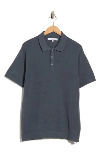 Joe's Jeans Textured Knit Cotton Polo In Blue