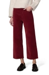 Joe's Jeans The Blake High Waist Crop Wide Leg Corduroy Jeans In Red