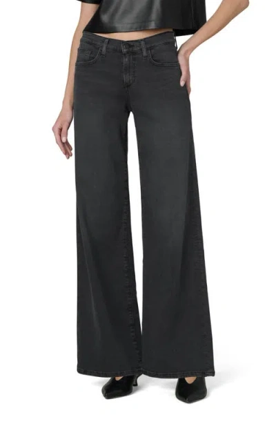 Joe's Jeans The Lou Lou Low Rise Wide Leg Jeans In Black