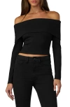 Joe's Jeans The Olive Off The Shoulder Long Sleeve Top In Black