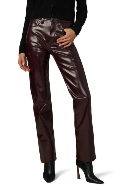 Joe's Jeans The Patent Coated Faux Leather Pants In Burgundy