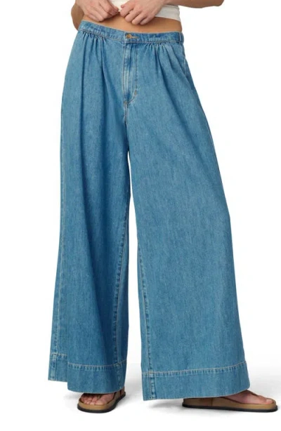 Joe's Jeans The Ruched Palazzo Wide Leg Jeans In Blue