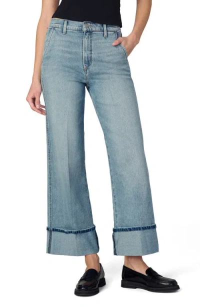 Joe's Jeans The Trixie Cuffed High Waist Wide Leg Trouser Jeans In Blue