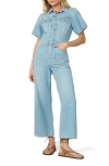 Joe's Jeans Trucker Wide Leg Denim Jumpsuit In Blue