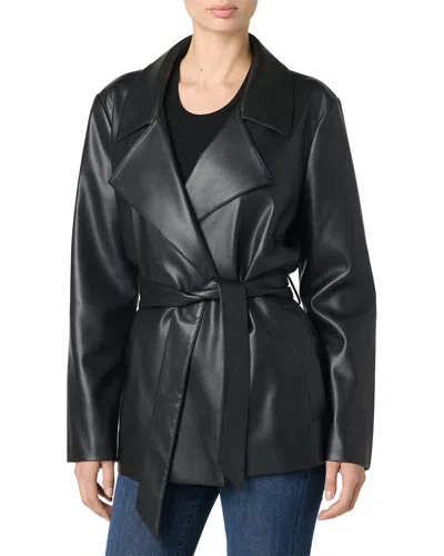 Joe's Jeans Vegan Cropped Trench Coat In Black
