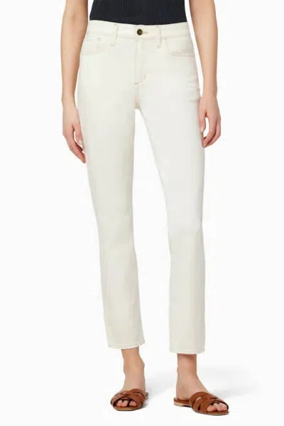 Joe's Jeans Lara Mid Rise Cigarette Ankle Jeans In Milk In White