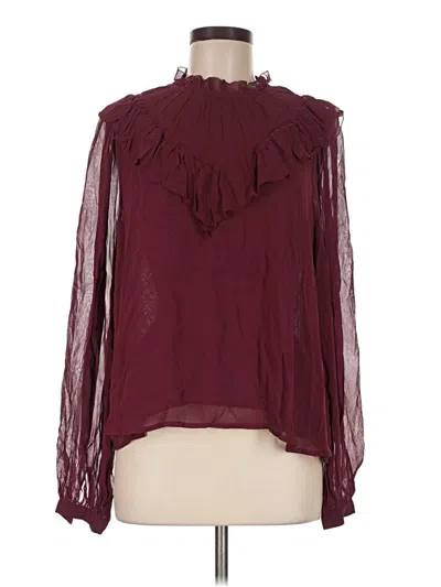 Joe's Jeans Long Sleeve Blouse In Burgundy