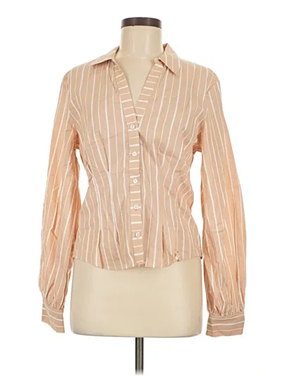Pre-owned Joe's Jeans Long Sleeve Blouse In Tan