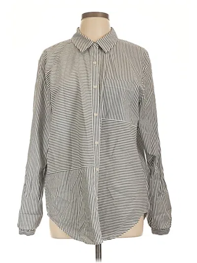 Pre-owned Joe's Jeans Long Sleeve Button Down Shirt In Silver