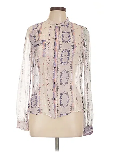 Pre-owned Joe's Jeans Long Sleeve Silk Top In Purple