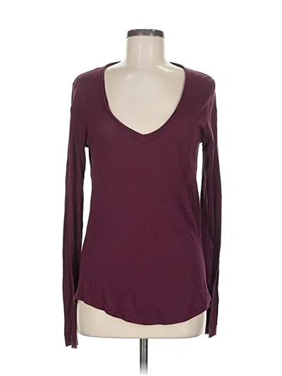 Pre-owned Joe's Jeans Long Sleeve T-shirt In Burgundy