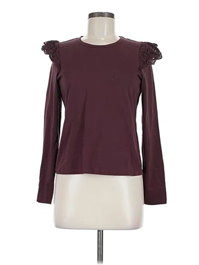 Pre-owned Joe's Jeans Long Sleeve Top In Burgundy
