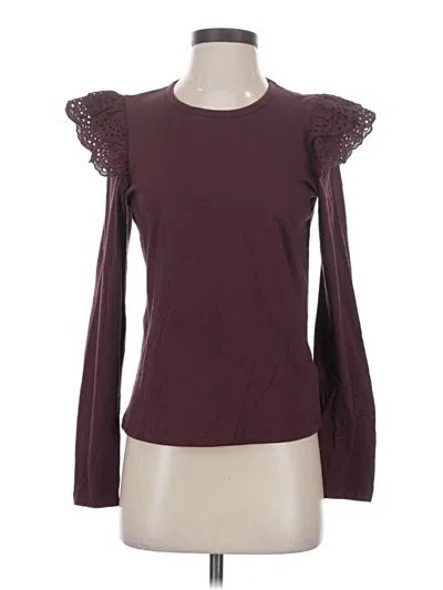 Pre-owned Joe's Jeans Long Sleeve Top In Burgundy