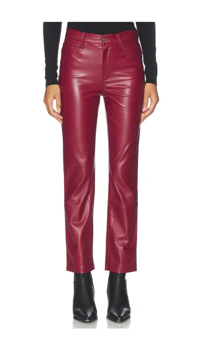 Joe's Jeans Margot Slim Ankle Vegan Leather Pant In Burgundy