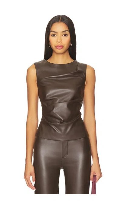 Joe's Jeans The Meg Faux Leather Top In Brown