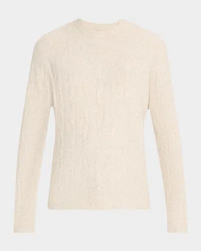Joe's Jeans Men's Alpaca-blend Cable Crewneck Sweater In Neutral