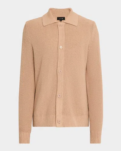 Joe's Jeans Men's Cassian Ribbed Cardigan In Camel
