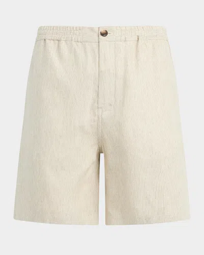 Joe's Jeans Men's Clarkson Micro-stripe Linen Drawstring Shorts In Neutral