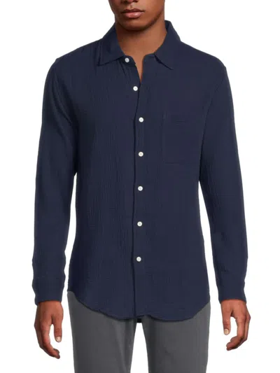Joe's Jeans Men's Gauze Cotton Shirt In Navy