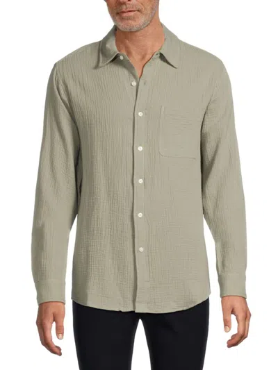 Joe's Jeans Men's Gauze Cotton Shirt In Olive