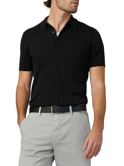 Joe's Jeans Men's Guy Rib-knit Polo Sweater In Black