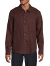 Joe's Jeans Men's Jakob Linen Shirt In Burgundy
