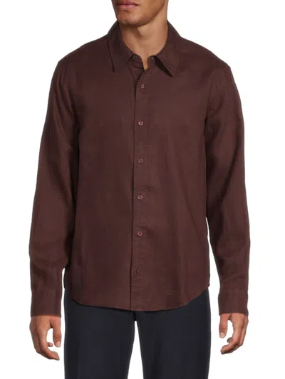 Joe's Jeans Men's Jakob Linen Shirt In Burgundy