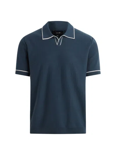 Joe's Jeans Men's Jimmy Banlon Cotton Tipped Polo Shirt In Midnight Navy