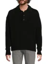 Joe's Jeans Men's Julian Relaxed-fit Polo Sweater In Black