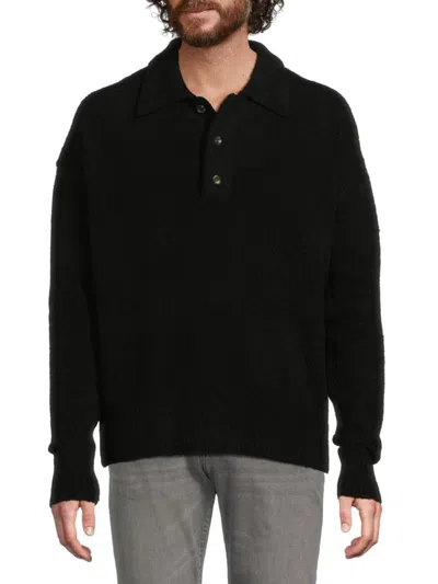 Joe's Jeans Men's Julian Relaxed-fit Polo Sweater In Black