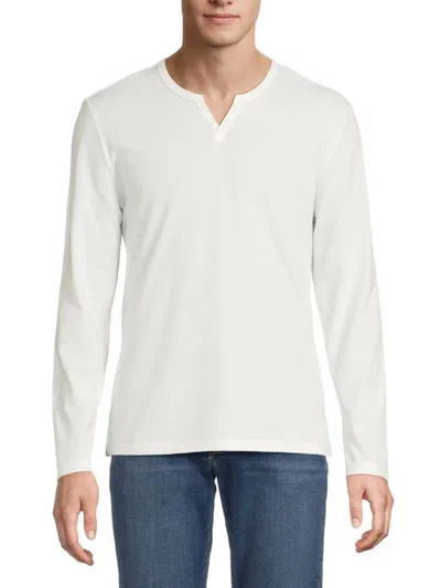 Joe's Jeans Men's Long-sleeve Cotton-blend Henley In White