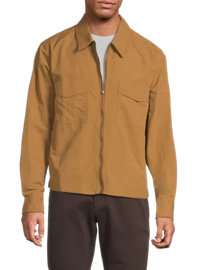 Joe's Jeans Men's Modern Utilitarian Zip Shacket In Brown