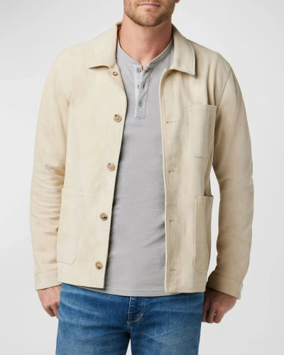 Joe's Jeans Men's Parker Suede Button-up Shirt Jacket In Grey Morn