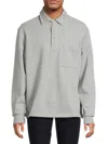 Joe's Jeans Men's Patch Pocket Cotton Polo Sweatshirt In Gray