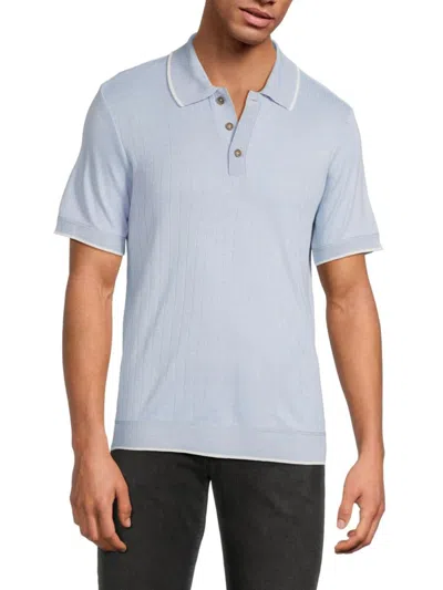Joe's Jeans Men's Rib-knit Polo Sweater In Sky Blue