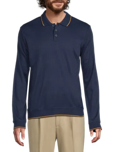 Joe's Jeans Men's Ribbed Polo Sweater In Blue