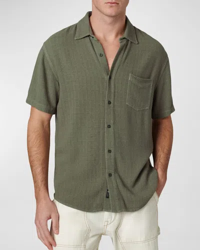 Joe's Jeans Men's Scott Cotton Gauze Short-sleeve Shirt In Lichen Dobby