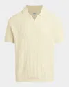 Joe's Jeans Textured Short Sleeve Polo Sweater In Sea Salt