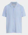 Joe's Jeans Men's Viscose Stripe Camp Shirt In Blue