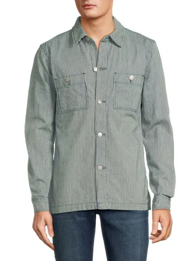 Joe's Jeans Men's Wade Striped Overshirt In Grey