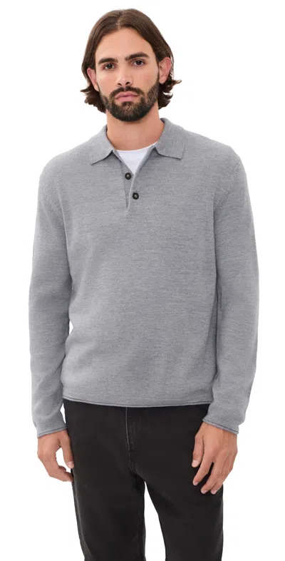 Joe's Jeans Merino Polo Sweater Heather Grey In Gray