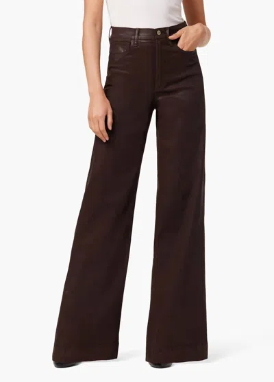Joe's Jeans Mia Coated Wide Leg Jeans In Dark Coco Bean In Brown