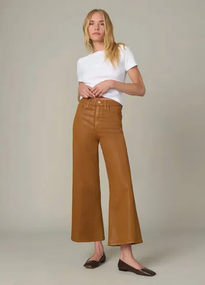 Joe's Jeans Mia High Rise Cropped Pants In Bronze Coated In Brown