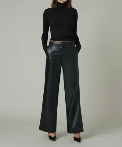 Joe's Jeans Mia High Rise Wide Leg Petite Ankle Pants In Black In Blue