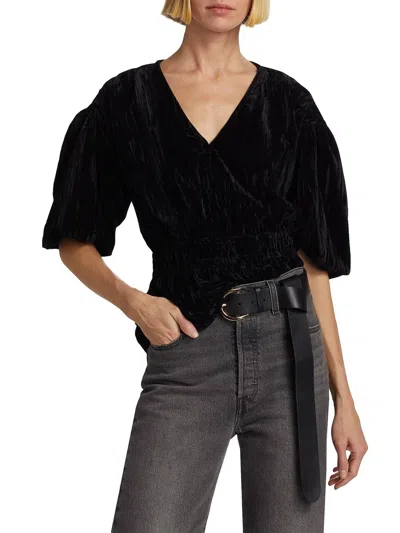 Joe's Jeans Mona Velvet Top In Black