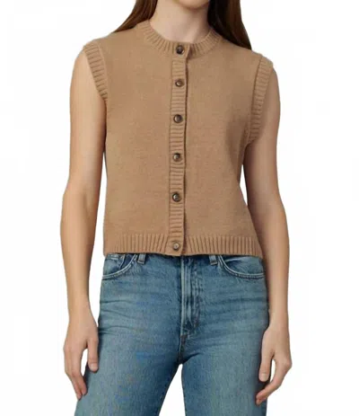Joe's Jeans Noa Cardigan Vest In Camel In Brown