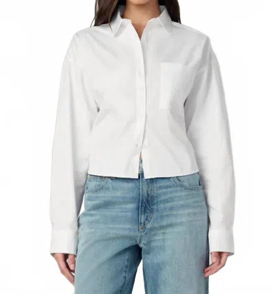 Joe's Jeans Perfect Cropped Button Down Shirt In White