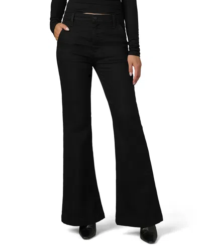 Joe's Jeans Petite The Molly Wide-leg High-waisted Flared Jeans In Black