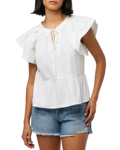 Joe's Jeans Poplin Flutter Sleeve Top In White